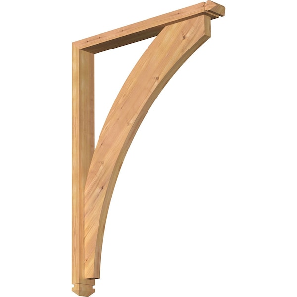 Ekena Millwork Thorton Arts and Crafts Smooth Bracket w/ Offset Brace, Western Red Cedar, 3 1/2"W x 28"D x 40"H BKT0402X28X40THR03SWR - main